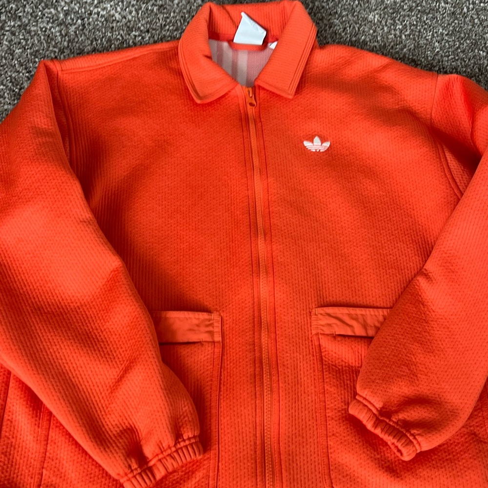 Adidas Men's Bright Orange Bomber Jacket